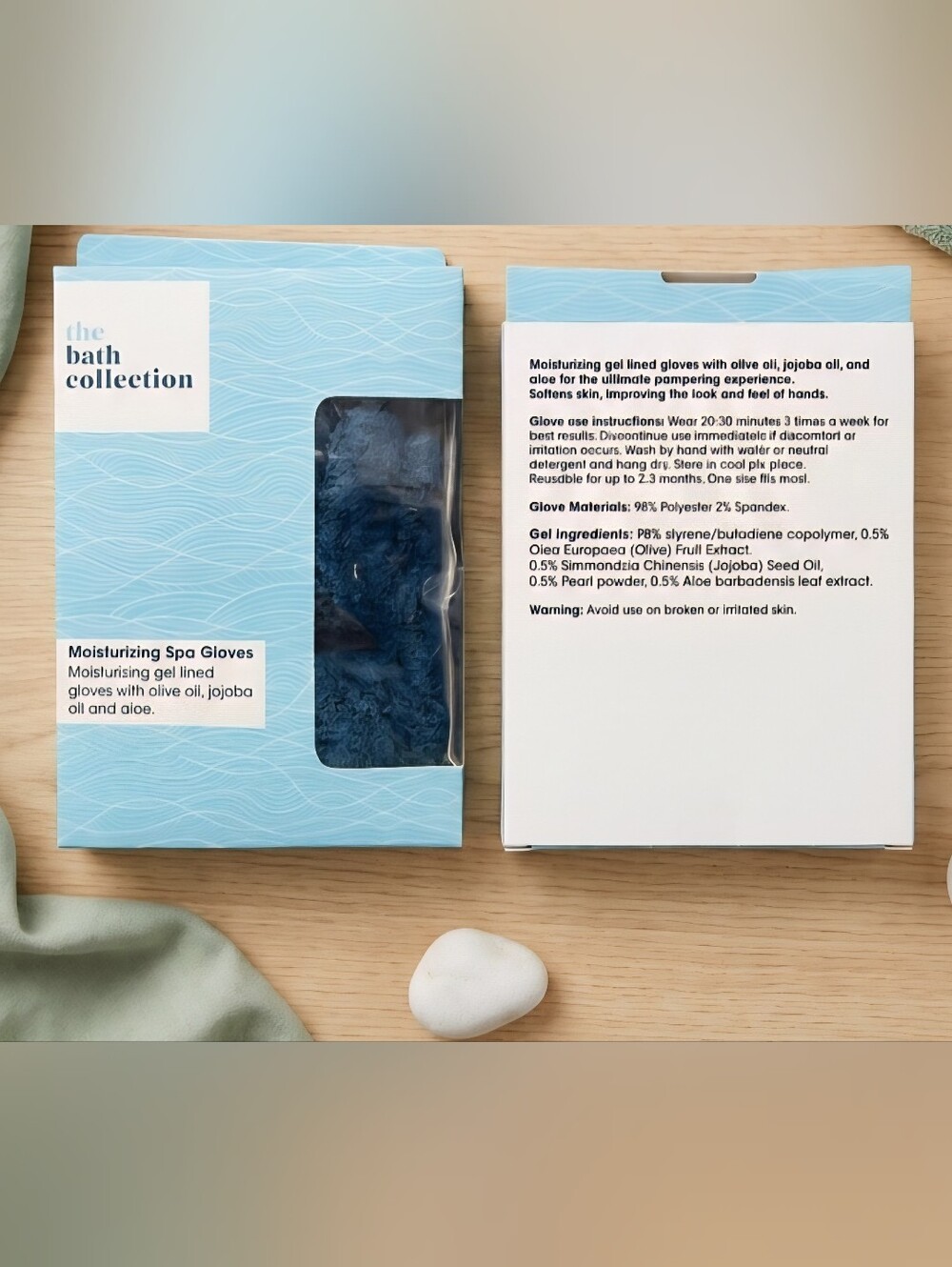 The Bath Collection Moisturizing Spa Gloves - Navy Blue